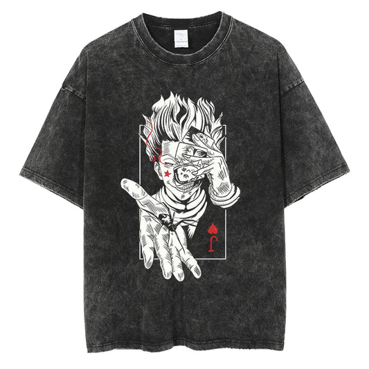 Playera Hisoka Hunter x Hunter - Estilo Vintage - Corte Oversized Unisex - Algodón